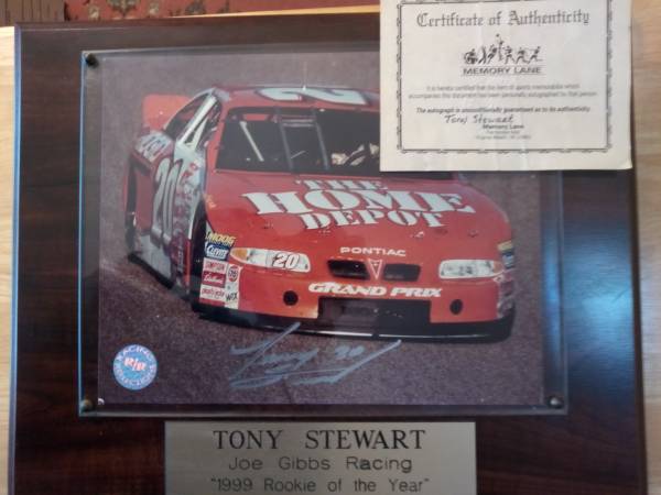 Photo Tony Stewart Certified Custom Mounted autograph $49
