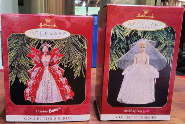 Photo Two 1997 Barbie Ornaments - Wedding Day Barbie  Holiday Barbie $27