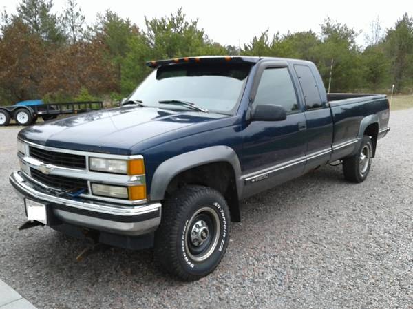 1995 Chevy 2500 4x4 Extended Cab Long Box, Hiniker 86 V-plow - $4100 ...