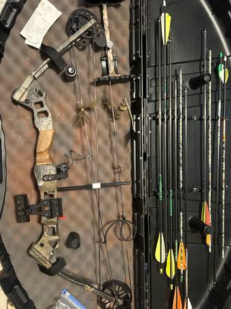 archery bow and quiver