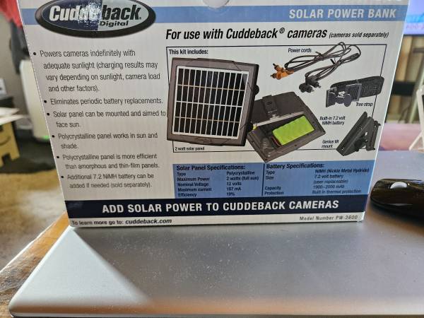 Photo cudde back solar power bank. two new $120