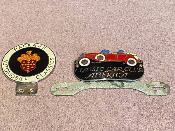 Photo License Plate Toppers - Packard and CCCA Car Club $250