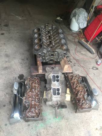Photo NOS Chevy 409 x block NOS 583 heads  used intake $6,000