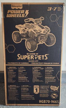 Photo Power Wheels 12 Volt DC League of Super-Pets Racing ATV Ride-On $150