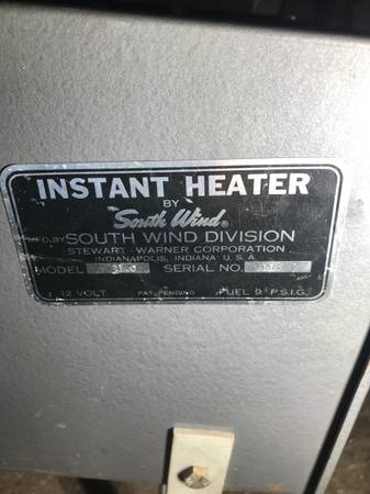 Photo Stewart Warner gasoline heater instant heat by south wind $350