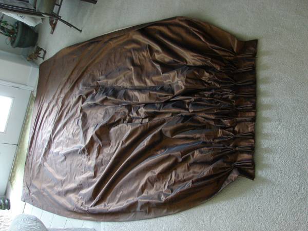 Photo 5 Panels of Dark Brown French Pleated Double Insulated Drapes $ 170.00 $170