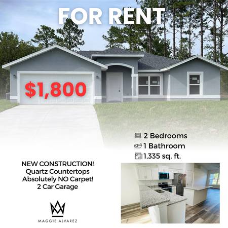 BRAND NEW HOUSE FOR RENT NO CARPET, STAINLESS STEEL APPLIANCES $1,800