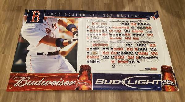 Boston Red Sox 2008 Budweiser Large Wall Schedule Budweiser Bud Light $15