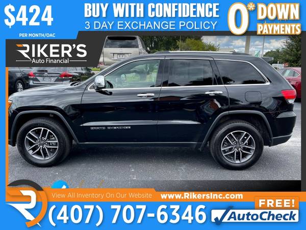 Photo $424mo - 2019 Jeep Grand Cherokee Limited - 100 Approved - $424 (2776 N Orange Blossom Trail, Kissimmee FL, 3474)