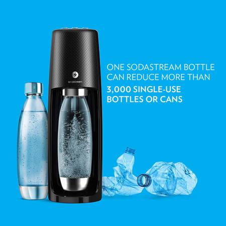 Photo NEW SodaStream One Touch Electric Sparkling Water Maker Kit, Black $77