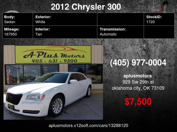 Photo 2012 Chrysler 300 Base 4dr Sedan $7,500