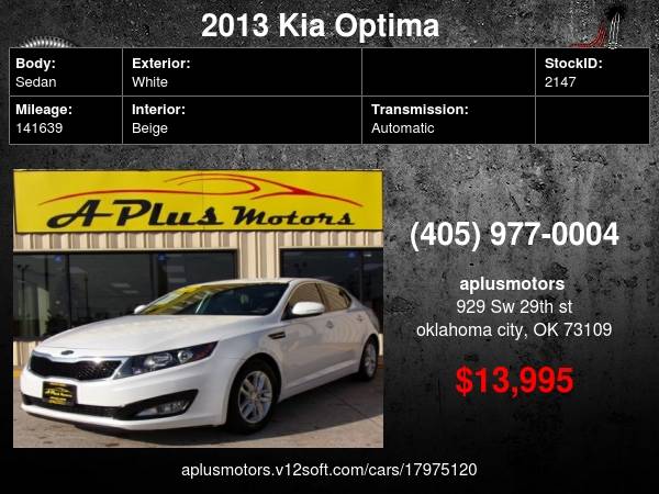 Photo 2013 Kia Optima LX 4dr Sedan $13,995