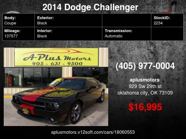 Photo 2014 Dodge Challenger SXT 2dr Coupe $16,995
