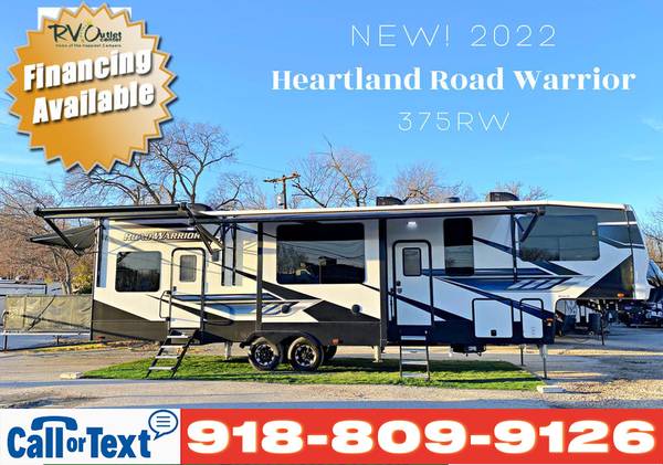 Photo 2022 Heartland Road Warrior 375RW Only $443Monthly - $84,999 (TULSA) lsaquo image 1 of 17 rsaquo 10607 Admiral PL (google map)