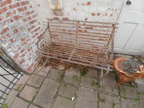 Photo ANTIQUE WROUGHT IRON BENCH FOR SALE $275