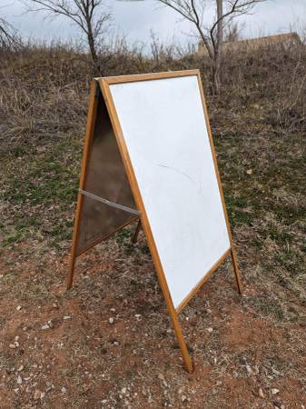 Photo Wood A Frame Dry Erase Board $50