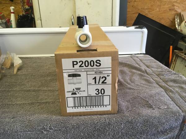 Photo 12 inch ball valve solvent ends PVC $1