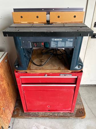 Photo Bosch Router Table Makita Router Craftsmen tool box $450