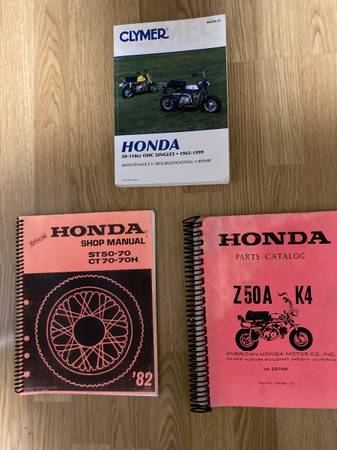 Photo Honda mini trails shop manuals $35