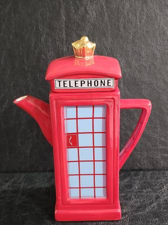 London Pottery British Red Telephone Booth Ceramic Teapot $35 ...