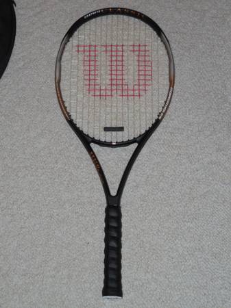 Photo WILSON Tennis Racquet Graphite Classic SL3 Power Holes SoftShock Cover $40