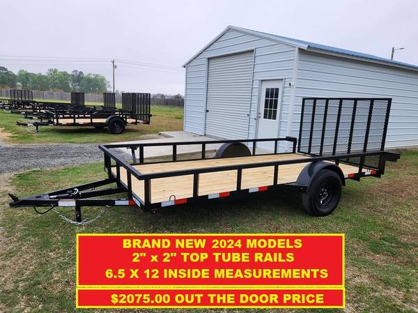 Photo 6.5X12  6.5X14 Utility Trailers, 2024 Models just arrived on the lot $2,075