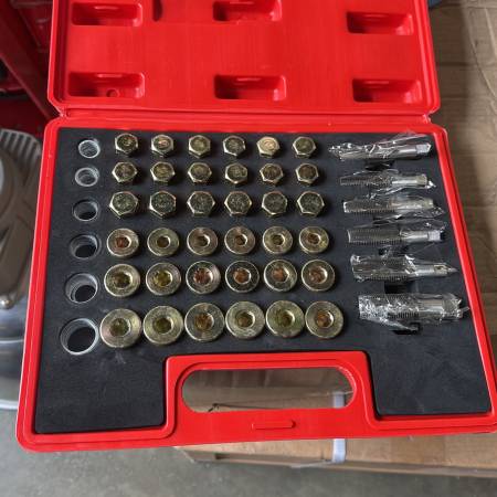 Photo 114pc Rethreading Kit Metric Universal Oil Pan Drain Plug Kit Screw Ta $30