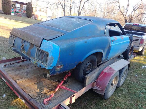 1970 Mustang Fastback Mach 1 Project Roller $13,500