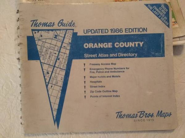 Photo 1986 Orange County Street Atlas and Directory Thomas Guide $15