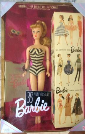 Photo 35th Anniversary Blonde 1994 Barbie Doll in original box $50