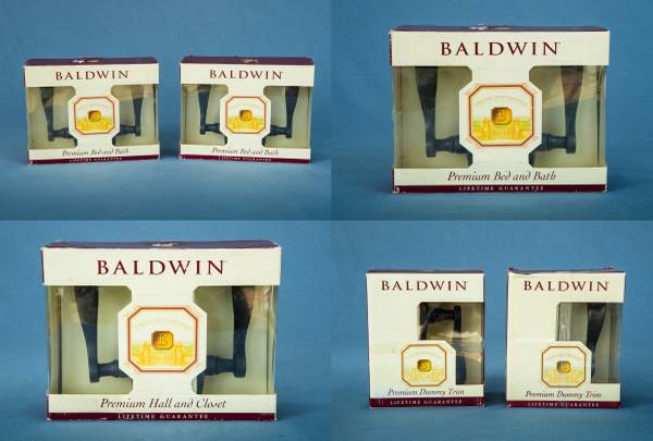 6 Baldwin Door Levers Latch sets Wave Lever New in Box $120