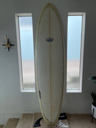 72 Sea Brothers Egg 21 Midlength SurfboardEx. CondYellow w Metal Flake $450
