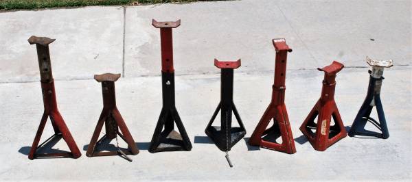 Photo 8 Vintage Pin Type Jack Stands Made in USA $60