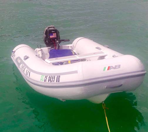 AB RIB INFLATABLE WITH 9.8 TOHATSU 4-STROKE $3,500