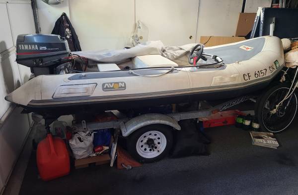 Avon 11ft inflatable RIB boat and trailer $7,800