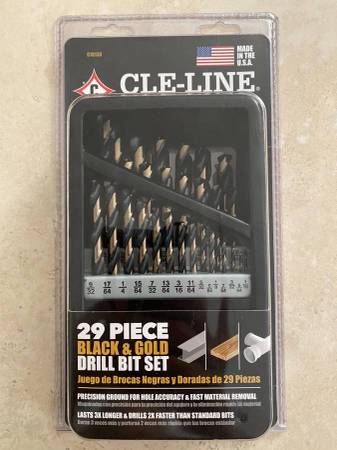 Photo CLE-LINE 29-Piece BLACK GOLD High-speed Steel Twist Drill Bit Set, MA $65