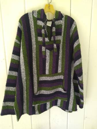 Colorful - Striped BAJA Mexican Hooded Pullover SWEATSHIRT $25