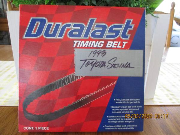 Photo Duralast Timing Belt 95257 - for a 1998 Toyota Sienna NEW in box $15