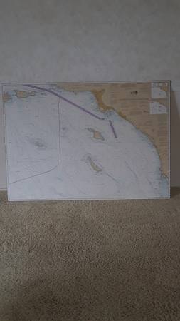 Photo FISHING Ocean Charts on Poster Bd $50
