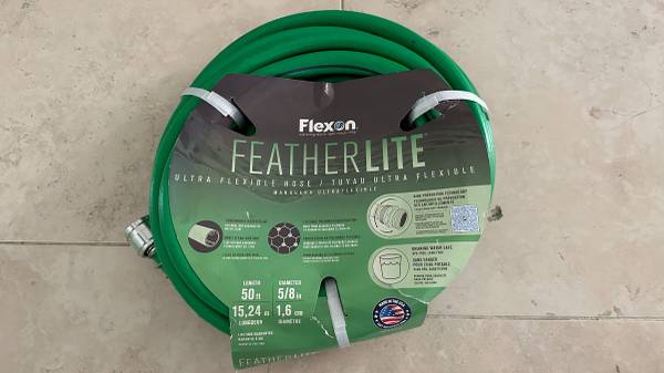 Photo Flexon Featherlite 58 in. Dia x 50 ft. Ultra-Flexible Garden Hose $30