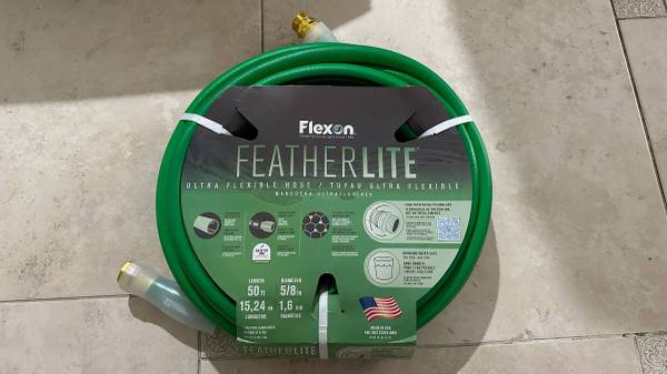Flexon Featherlite 58 x 50 Flexible Garden Hose, 50 ft, Green, NEW Fl $30
