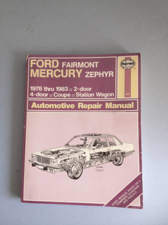 Photo Ford Fairmont  Mercury Zephyr Repair manual 78 - 83 $10