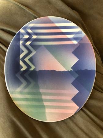 Photo John Bergen Studio Canada Hand-Painted Post-Modern Art Pottery Platter $50