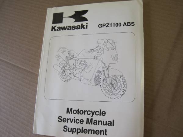 Photo Kawasaki Motorcycle Service Manual Supplement for GPz1100 ABS $10