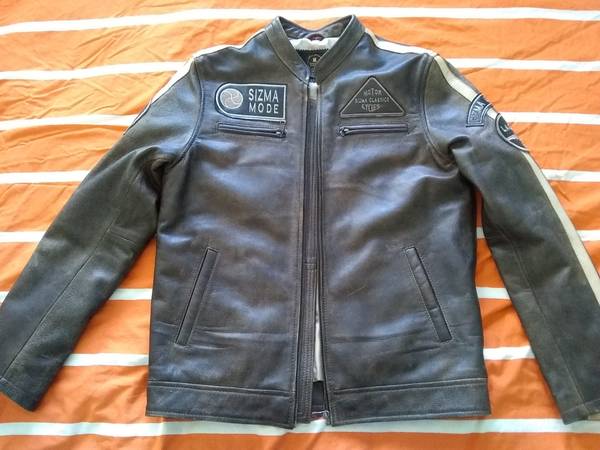 Photo Mens Leather Motorcycle Jacket from Barcelona, Spain, Brown $180