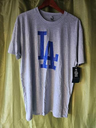 Photo Mens XL Brand New NEXT LEVEL Gray Los Angeles Dodgers T-Shirt $15