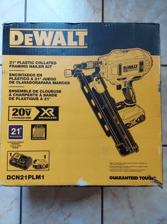 Photo New Dewalt XR 2-speed Collated Framing Nailer 21-degree Kit 4.0 - 20V $350