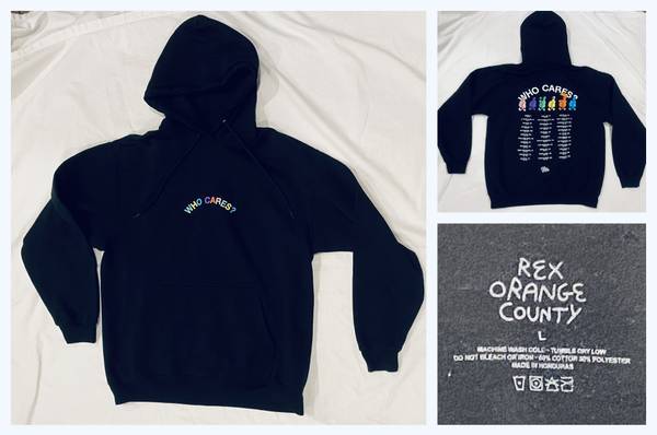 Photo Rex Orange County OC black hoodie WHO CARES tour - size large $59