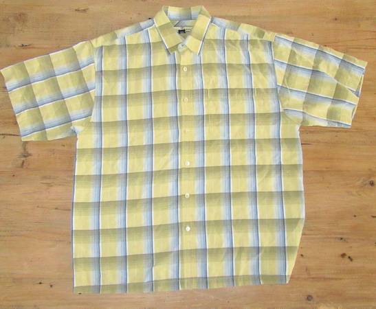 Photo Shirt - Tommy Bahama Mens L Lyocell Short Sleeve Button Shirt Yellow $15