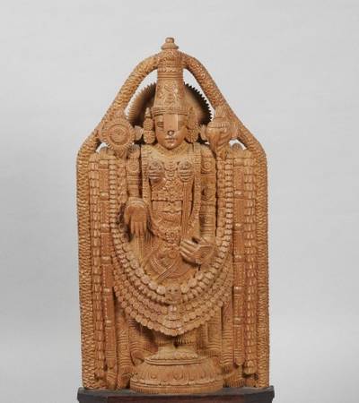 Photo South India Vishnu Tirupati Large Antique Statue Indian wood Mysore $999